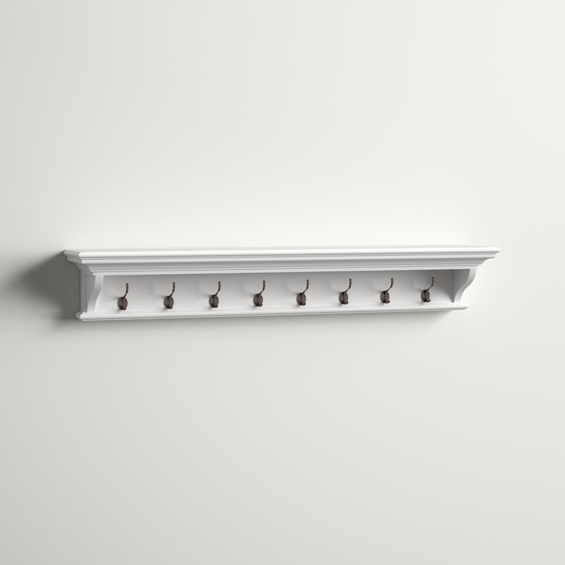 Lark Manor Angellique Solid Wood 8 Hook Wall Mounted Coat Rack Wayfair